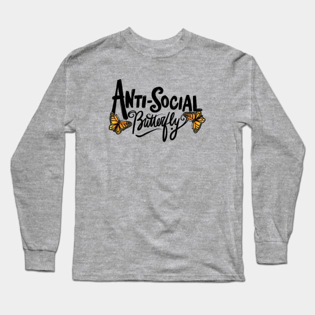 Anti-social Butterfly Long Sleeve T-Shirt by bubbsnugg